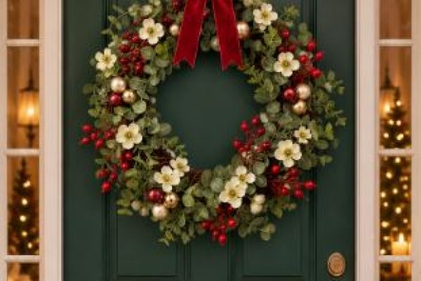 Wreath on door